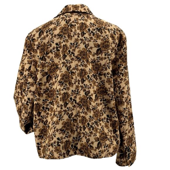 Free People Women’s Medium Cali Blazer Floral Print Boxy Brown Jacket NWT $168 - Picture 3 of 13